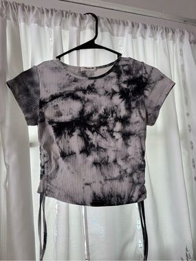 Women’s Tie-Dye Short Sleeve Ribbed Top